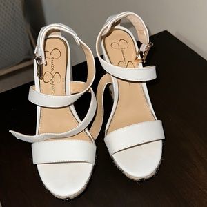 Leather wedges sandals